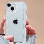 Iphone 11Promax;Transparent Vit Anti-Slip Wavy Border Telefonfodral Transparent Tpu Baksida För Iphone 13/12/11