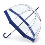 Fulton Birdcage 1 Parapluie pour Femme, Bordure Bleu Marine, Taille Unique, Parapluie bâton