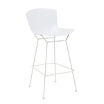 Knoll - Bertoia Plastic Bar Stool, sitthöjd 69 cm, Vitt underrede, Vit sits - Barstolar - Harry Bertoia - Vit - Metall/Plast