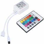 24 näppäinten infrapunakaukosäädin ja valkoinen IR-ohjain RGB LED Strip 3528 SMD -nauhavalolle