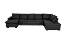 NEW YORK U-soffa XL Divan Vänster Svart Konstläder -