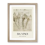 Human Anatomy Vol.8 By Leonardo Da Vinci Exhibition Museum Painting Framed Wall Art Print, Ready to Hang Picture for Living Room Bedroom Home Office Décor, Oak A2 (64 x 46 cm)