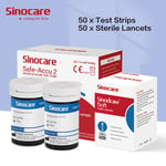 Sinocare Safe-ACCU2 50PCS Blood Sugar Test Strips +50PCS Lancets Latest Date