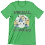 Hybris Minions - Normal Life Is Boring Barn T-shirt (Green,3-4 år)