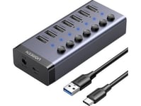 Ugreen Hub 7In1 Usb-C, 7X Usb-A 3.0 12V 2A (Svart)