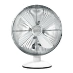 New 12" White Chrome 3 Speed Oscillating Free-Standing Cooling Desk Table Fan