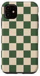 iPhone 11 Green and Cream Classic Checkered Big Vintage Checkerboard Case