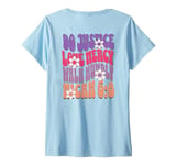 Womens Do Justice Love Mercy Walk Humbly Micah 6:8 On Back Print V-Neck T-Shirt