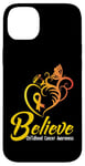 Coque pour iPhone 14 Plus Soutien jaune pour la sensibilisation au cancer de l'enfant Believe Butterfly