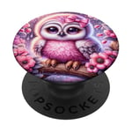 Fantastique mignon hibou rose Sakura PopSockets PopGrip Adhésif