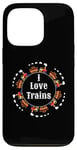 Coque pour iPhone 13 Pro I Love Trains Train Track Jouet électrique Train Train Tee