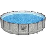 Kit Piscine hors sol tubulaire BESTWAY Steel Pro Max™ - 549 x 122 cm - Ronde (Avec pompe de filtration, une échelle et une bâche)