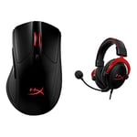 HyperX Pulsefire Dart – Souris Gaming sans Fil RGB, Customisation Via Software, 6 Boutons programmables, Jusqu’à 50 Heures de Batterie & Cloud II – Casque Gaming avec Micro pour PC/PS4/Mac, Rouge