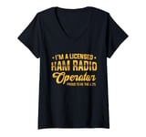 Womens Amateur Ham Radio CB Radio Dad Licensed Ham Radio Operator V-Neck T-Shirt