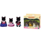 Sylvanian Families 5530 Midnight Cat Family - Dollhouse Playsets & Hedgehog Family