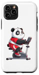 Coque pour iPhone 11 Pro Panda sur vélo d'appartement Gym Fitness Entraînement Sport