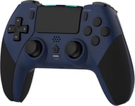 Manette Sans Fil Compatible Pour Ps4, Contrôleur Pour Ps4 Avec Audio Microphone Jack, Manette P4 Dual Vibration Avec Gyroscope À Six Axes, Macro, Turbo, Ecran Tactile, 800mah Batterie(Bleu)