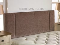 CROWNBEDSUK QUALITY PORTOBELLO CHENILLE HEADBOARD 2ft6,3ft,4ft,4ft6,5ft,6ft (6FT SUPER KINGSIZE, Sand)