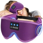 LC-dolida Bluetooth Sleep Mask Headphones,100% Blackout Sleep Headphones 15 Hours Playtime Eye Mask with Headphones,Sleep Aids with Travel Bag & 2 Sleep Earplugs for Adults