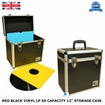 2 X NEO Aluminum Black Storage for 50 Vinyl LP Records 12" DJ carry Case