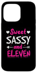 Coque pour iPhone 14 Pro Max Joyeux 11e anniversaire Sweet Sassy et Eleven Girls 11 ans