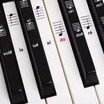 Belfort®️ Autocollants pour notes de piano + clavier pour 49 | 61 | 76 | 88 touches + Ebook gratuit | kit complet premium pour touches noires + blanches | do-ré-mi-fa-sol-la-si | instructions français