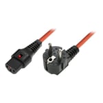 MicroConnect Câble d'alimentation CEI 23-16-VII - CEE 7-7 (SCHUCO) (M) angle droit pour IEC 60320 C13 (M) verrouillé 3 m orange