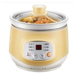 Slow Cookers 1L 220V Electric Ceramic Slow Sous Vide With Cooker Yellow Timing Setting Low Noise Stewed Meat Pot Suitable For Soup Cook Stew Taste Delicious (Color : A)