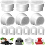 6-pack kattfontän ersättningskolfilter, 6 delar vattenfontänfilter och 6 delar ersättningsskum för Ceramic Pagoda Avalon Butterfly Sedona Auto 6-Pack