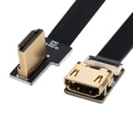 Cy Câble Hdmi Mâle Vers Femelle Cyfpv Hdmi Mâle Vers Femelle Fpc Câble Plat Pour Hdtv Multicopter Antenne Photographie Angle Droit 90 Degrés[VID063084]