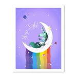 Wee Blue Coo Unicorn Sleep Tight Wall Large Framed Art Print Poster Wall Decor 18x24 inch