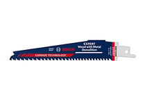 Bosch Professional 1x Expert ‘Wood with Metal Demolition’ S 967 XHM Reciprocating Saw Blade (for Wood with tough metal, Length 150 mm, Accessories Reciprocating Saw)