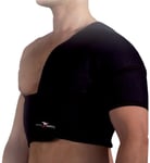 Precision Training Neoprene Half Shoulder Support (Left) - Black/Red, Large