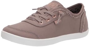 Skechers Femme B Cute-Chaussures à Enfiler en Toile effilochée Basket, Taupe, 38.5 EU