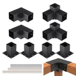 Kit Supports de Pergola-VEVOR-10x10 cm Support de Poteau Bois de Menuiserie 4 Supports d'Angle-pour Tonnelles, Pergolas de Terrasse