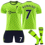 22/23 Ny säsong Borta(2) Manchester United F.C. RONALDO Nr 7 Barn Jersey-paket Barn-28