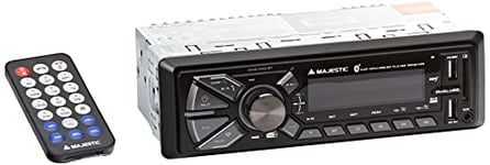 Majestic DAB-442 BT Autoradio RDS FM stéréo, Dab+ PLL, Bluetooth, Double USB, entrée SD/AUX-in, 180W (45 W x 4 canaux), Noir