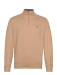 Polo Ralph Lauren Luxury Jersey Quarter-Zip Pullover Beige