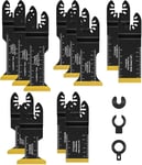 12PCS Lames de Scie Oscillantes Titane Lame de Scie Universelle Compatibles avec Makita Rockwell Bosch Milwaukee Accessoires Outil Multifonction pour Métal Bois Vis(12pcs).[W305]