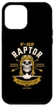 Coque pour iPhone 12 Pro Max F 22 Raptor avion avion crâne style vintage