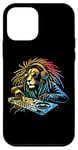 Coque pour iPhone 12 mini Lion Reggae Casque amusant pour DJ Rave Coloré Homme Femme