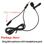 Microphone Lavalier a pince portable avec prise jack 3,5 mm, mini microphone a condensateur filaire mains libres pour ordinateur portable Iphone SamsungXiaomi, paquet 3 noir