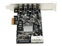 Startech.Com Pci Express (Pcie) Superspeed Usb 3.0-Kortadapter Med 4 Portar Och 4 Dedicerade Kanaler På 5 Gbps – Uasp – Sata/Lp4-Ström - Usb-Adapter - Pcie X4 - Usb 3.0 X 4 - För P/N: Bndtb10gi, Bndtb210gsfp, Bndtb310gndp, Bndtb410gsfp, Bndtb4m2e1,