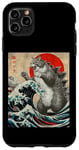 Coque pour iPhone 11 Pro Max Catzilla Cat Art japonais Cadeau amusant pour homme, femme, enfant