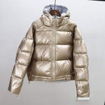 WEIYYY Veste d'hiver vers Le Bas as Femmes Or Argent Double Face Manteau Grand ࠠ Capuche Femme vers Le Bas surdimensionné, 2, L