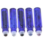 Blue Essential Oil Roller Bottle Simple Portable Glass Roll On Bottle 10MLAm GSA