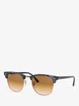 Ray-Ban RB3016 Men's Classic Clubmaster Sunglasses, Spotted Blue/Brown Gradient