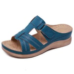 Dam Ortopediska Skor Sandaler Plattform Tofflor Summer Beach blue 36