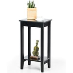 Costway - Table d'Appoint, Bout de Canapé avec Pieds en Bois Massif, 40,5 x 29 x 73,5 cm, pour Salon/Chambre/Bureau Noir