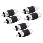 Straight AV  Male to Male Connectors Couplers Adapters 6 Pcs V6I26324